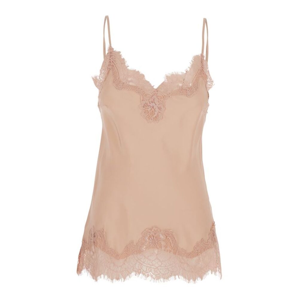 Gold Hawk Women Top With Lace Embroidery Details And Thin Straps In Pink Women's